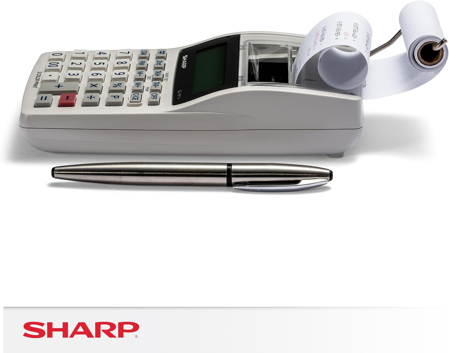 image:imageSharp EL1611V Handheld Portable Cordless 12 Digit Large LCD Display TwoColor Printing Calculator with Tax Functions