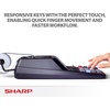 image:imageSharp 12Digit Print Calculator Desktop Size Adding Machine Perfect for Everyday Use and Office Bright Large EasytoRead Numbers on Both the Display and the TwoColorPrinted Tape EL2196BL