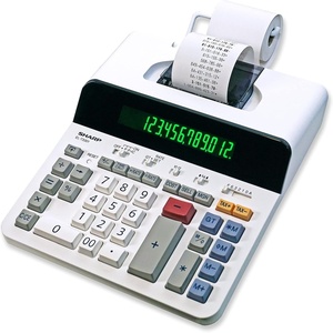 image:imageSharp 12Digit Printing Calculator with Extra Large 10Digit Option 80 LPS Thermal Printer No Ink Required FullSized Keyboard Easy Paper Load ELT3301