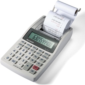 image:imageSharp EL1611V Handheld Portable Cordless 12 Digit Large LCD Display TwoColor Printing Calculator with Tax Functions