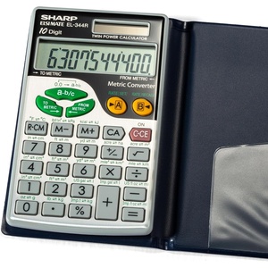 image:imageSharp EL344RB 10Digit Calculator with Punctuation Metric Converter Solar Powered LCD Display Small Pocket Calculator for Students and ProfessionalsSmall