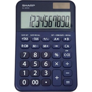 image:imageSharp ELM335 10Digit Extra Large Desktop Calculator with Currency Conversion Functions Tax Percent and Backspace Keys and a Large Angled LCD Display Perfect for Home or Office Use  Extra Large Display Currency Conversion Functions Tax Percent amp Backspace Keys Large Angled LCD Display